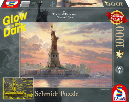 Pusle "Statue of Liberty in the Twilight, Glow in the Dark" 1000 tk-w008 WHSX Jigsaw Puzzles-Brain Games OÜ