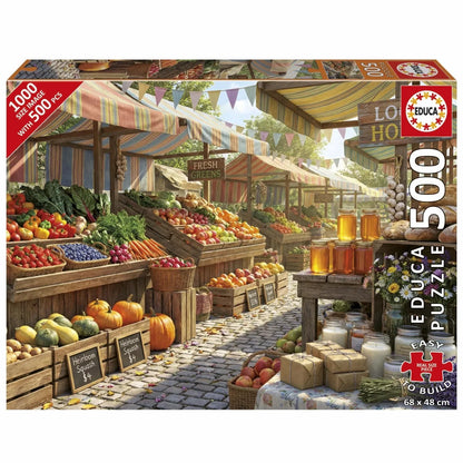 Pusle "Sunny Farms Market" 500 tk-W008 - Jigsaw Puzzles-Brain Games OÜ
