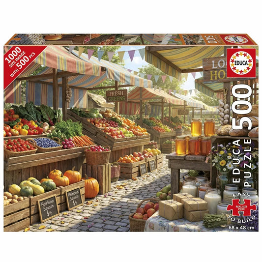 Pusle "Sunny Farms Market" 500 tk-W008 - Jigsaw Puzzles-Brain Games OÜ