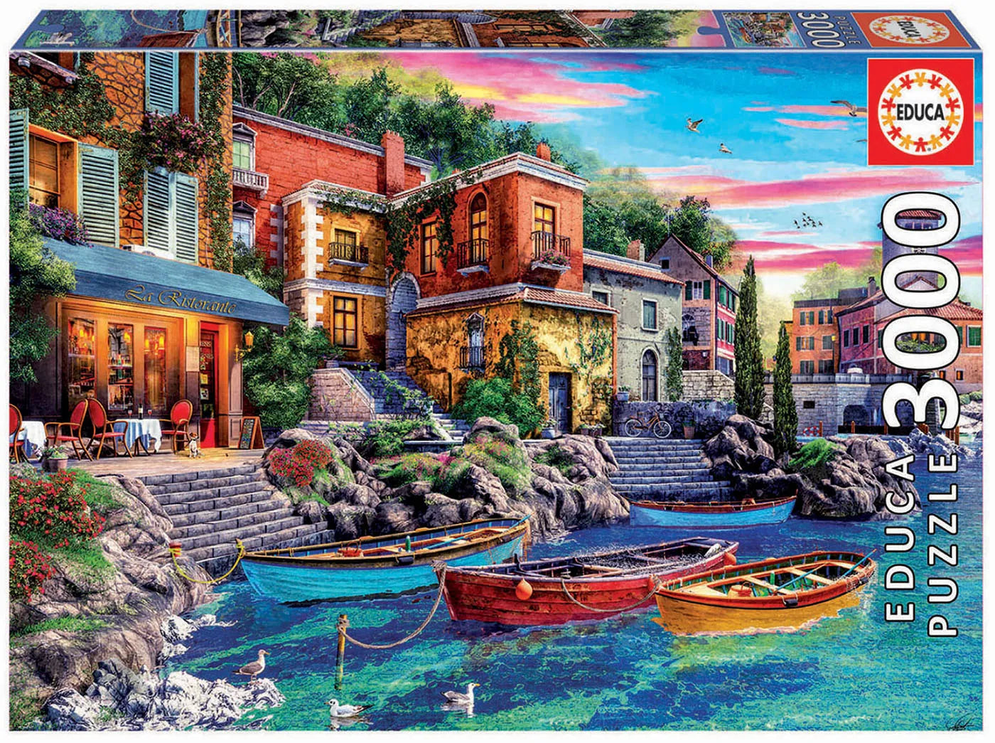 Pusle "Sunset in Como" 3000 tk-w008 WHSX Jigsaw Puzzles-Brain Games OÜ