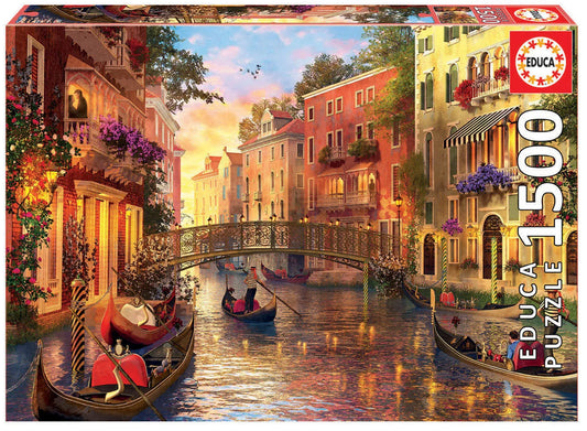 Pusle "Sunset in Venice" 1500 tk-w008 WHSX Jigsaw Puzzles-Brain Games OÜ