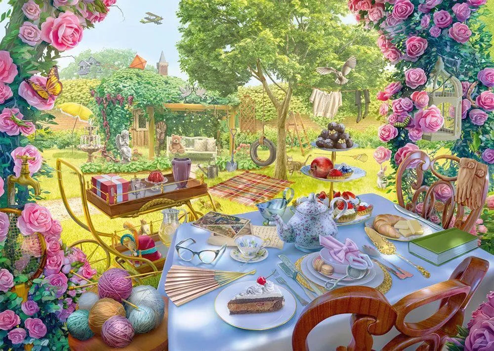 Pusle "Tea in the garden" 1000 tk-w008 WHSX Jigsaw Puzzles-Brain Games OÜ