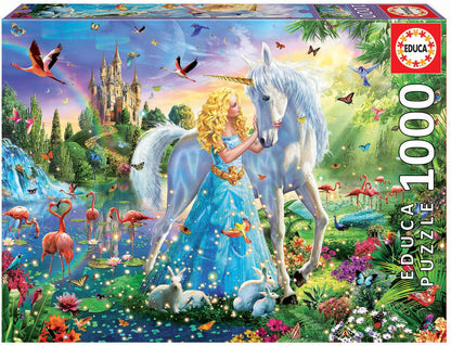 Pusle "The princess and the unicorn" 1000 tk-w008 WHSX Jigsaw Puzzles-Brain Games OÜ