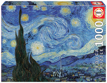 Pusle "The Starry Night, Vincent Van Gogh" 1000 tk-w008 WHSX Jigsaw Puzzles-Brain Games OÜ