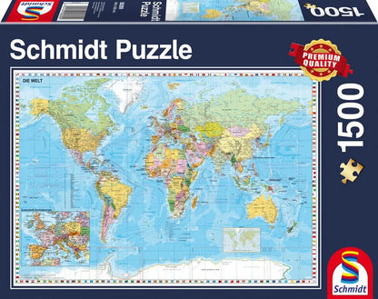 Pusle "The World" 1500 tk-w008 WHSX Jigsaw Puzzles-Brain Games OÜ