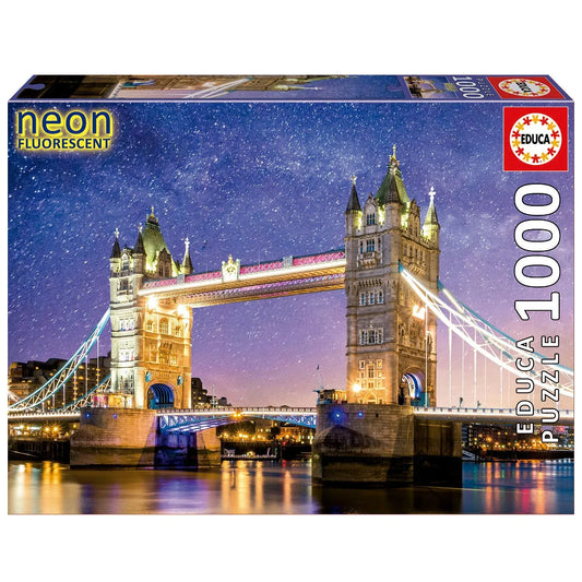 Pusle "Tower Bridge, London, Neon" 1000 tk-w008 WHSX Jigsaw Puzzles-Brain Games OÜ