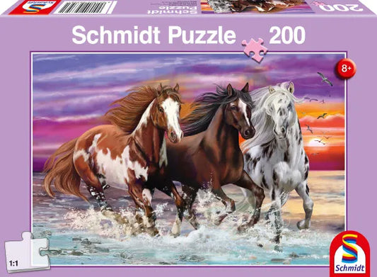 Pusle "Trio of wild horses" 200 tk-w008 WHSX Jigsaw Puzzles-Brain Games OÜ