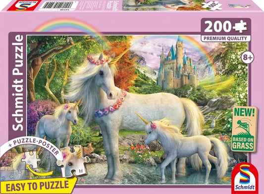 Pusle "Unicorn mare with two foals" 200 tk-w008 WHSX Jigsaw Puzzles-Brain Games OÜ