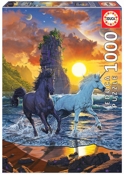 Pusle "Unicorns on the beach" 1000 tk-w008 WHSX Jigsaw Puzzles-Brain Games OÜ