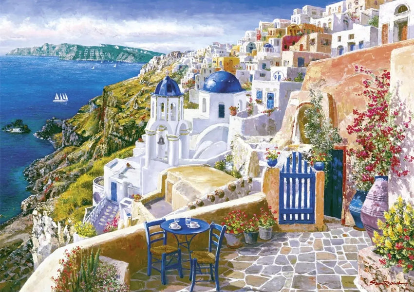 Pusle "View from Santorin" 1000 tk-w008 WHSX Jigsaw Puzzles-Brain Games OÜ