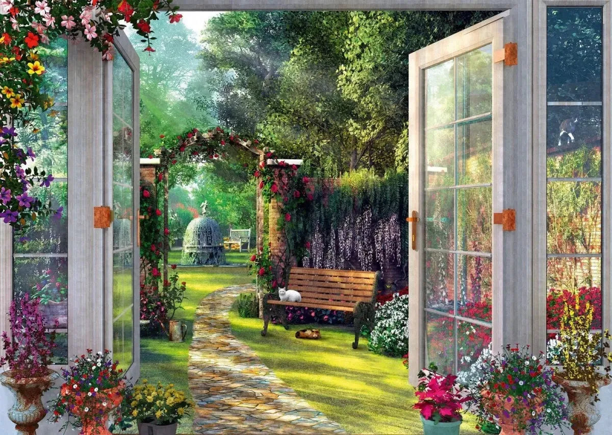 Pusle "View of the Enchanted Garden" 1000 tk-w008 WHSX Jigsaw Puzzles-Brain Games OÜ
