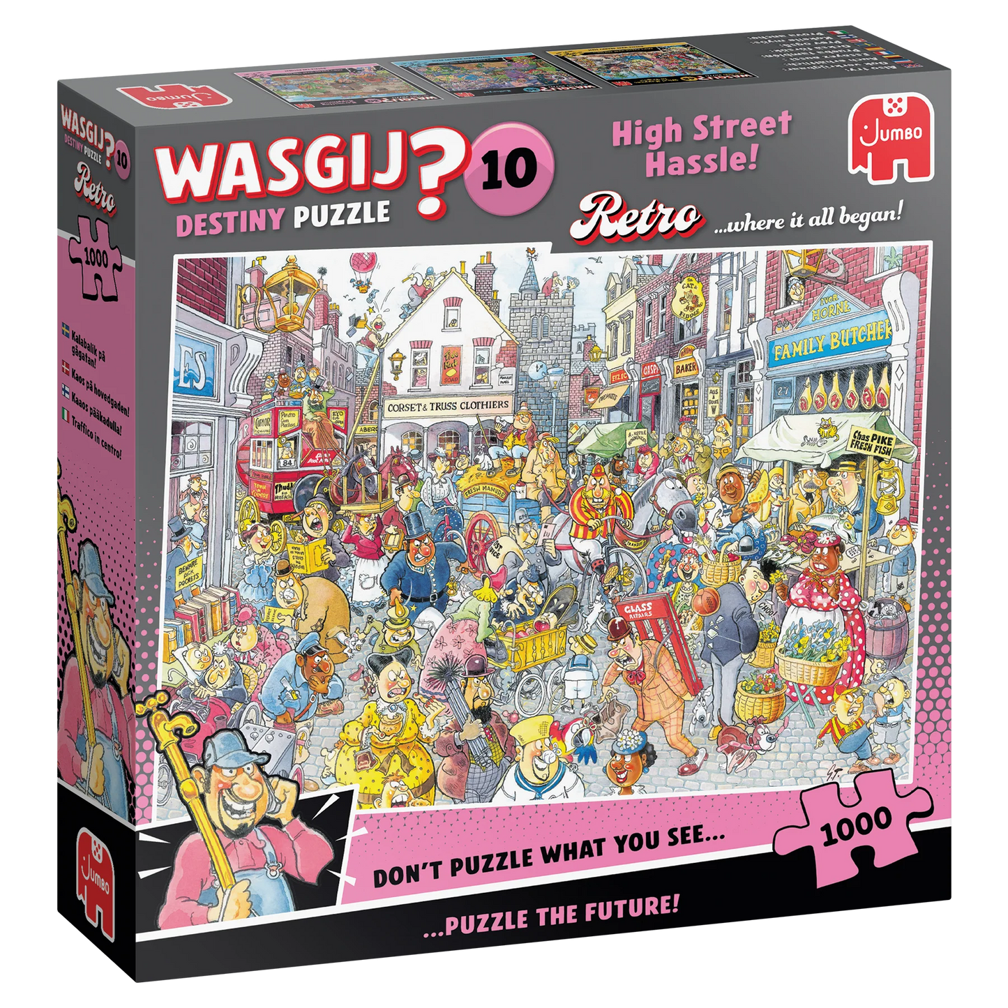 Pusle "Wasgij Retro Destiny 10 - High Street Hassle!" 1000 tk-108 Jigsaw Puzzles-Brain Games OÜ