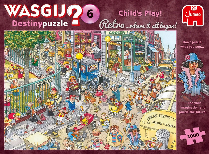 Pusle "Wasgij Retro Destiny 6 Child's Play" 1000 tk-108 Jigsaw Puzzles-Brain Games OÜ