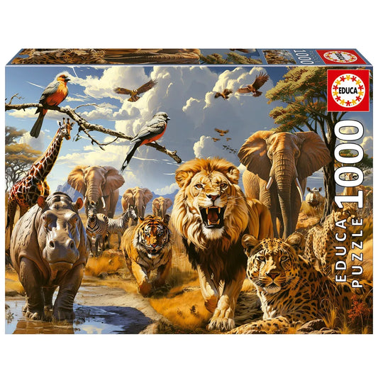 Pusle "Wild Animals" 1000 tk-w008 WHSX Jigsaw Puzzles-Brain Games OÜ