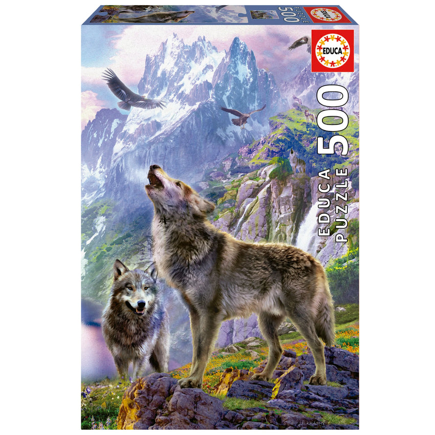 Pusle "Wolves in the rocks" 500 tk-w008 WHSX Jigsaw Puzzles-Brain Games OÜ