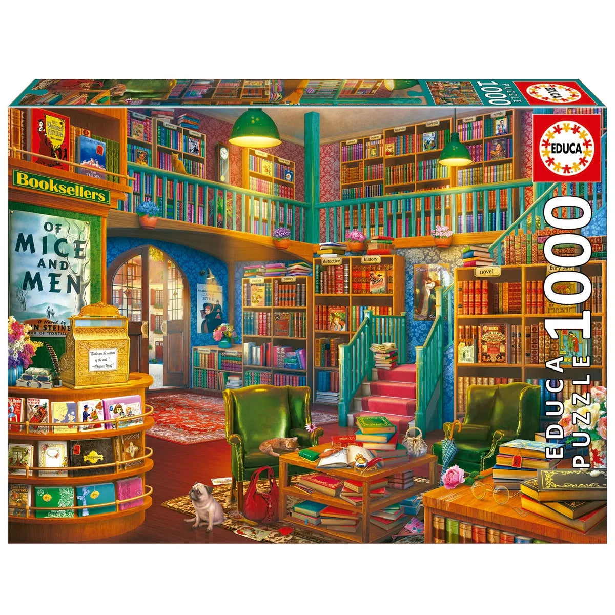 Pusle "Wonderful Bookshop" 1000 tk-w008 WHSX Jigsaw Puzzles-Brain Games OÜ