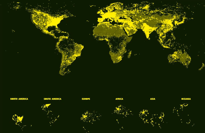 Pusle "World Map NEON" 1000 tk-w008 WHSX Jigsaw Puzzles-Brain Games OÜ