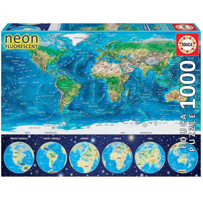 Pusle "World Map NEON" 1000 tk
