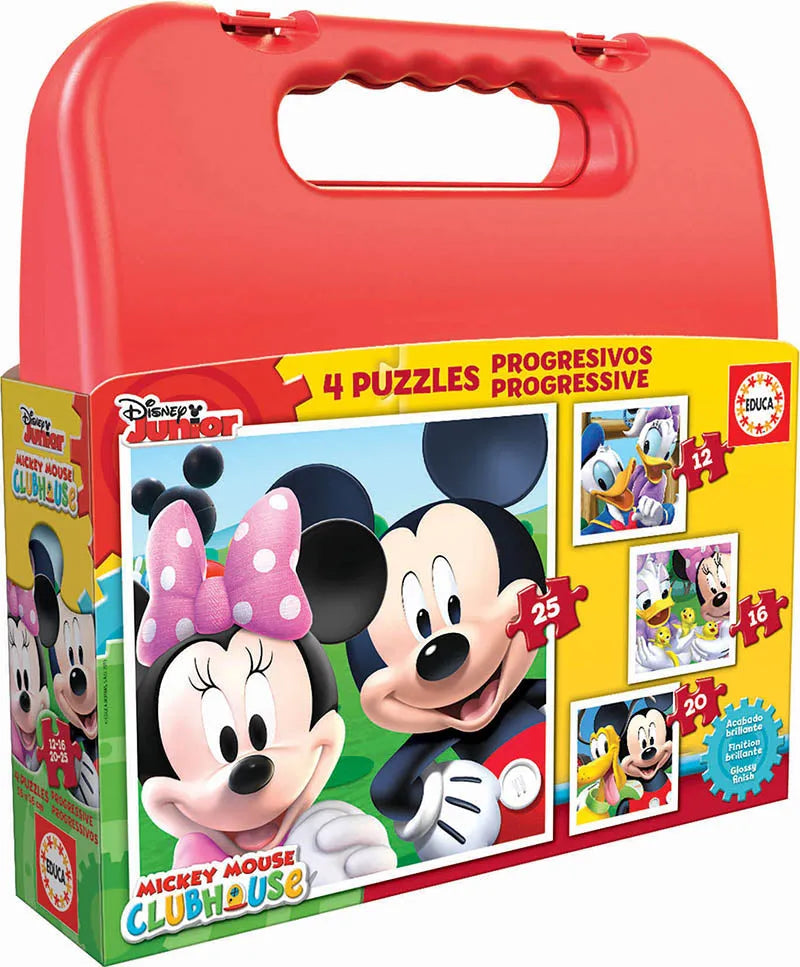 Puslekohver "Mickey Mouse 4 in 1" 12, 16, 20, 25 tk-w008 WHSX Jigsaw Puzzles-Brain Games OÜ