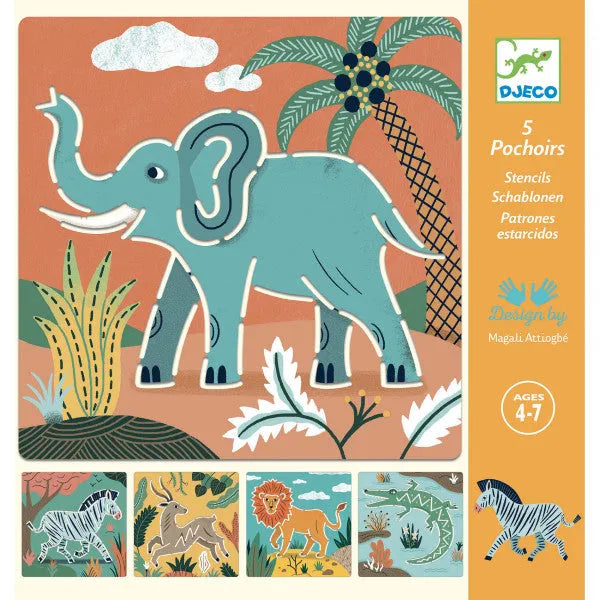 Šabloonid "Wild animals"-Lastemängud-Brain Games OÜ