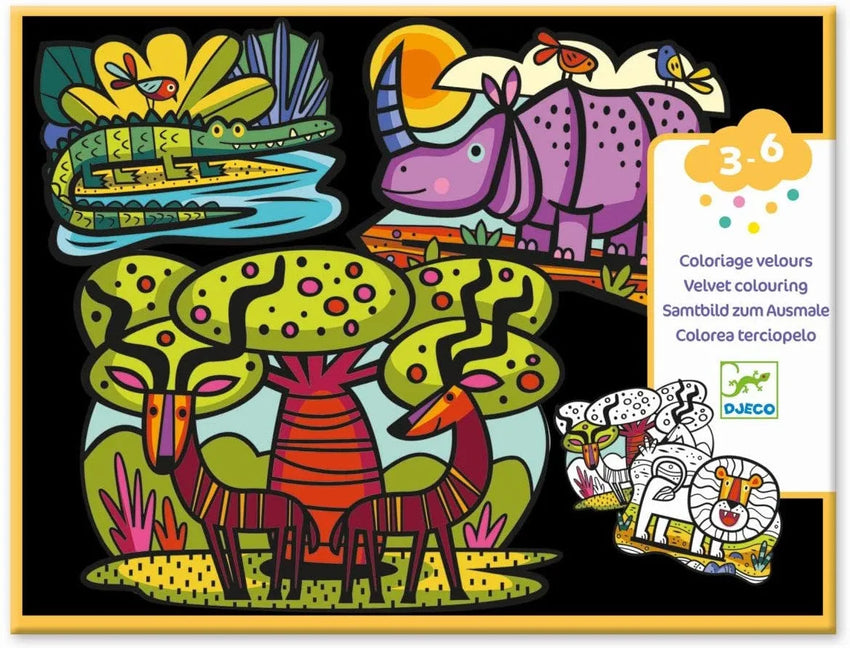 Sametised värvimislehed "Animals of the savannah"-010 Toys-Brain Games OÜ