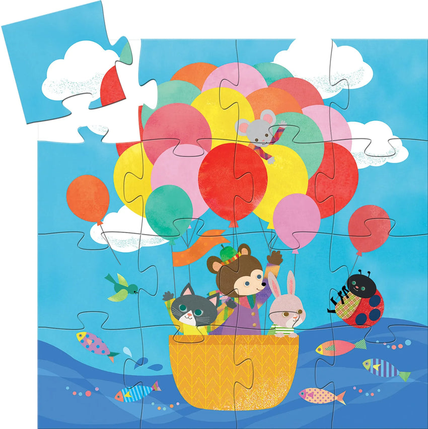 Siluettpusle "The hot air balloon" 16 tk-011 Creativity & Brain Teasers-Brain Games OÜ