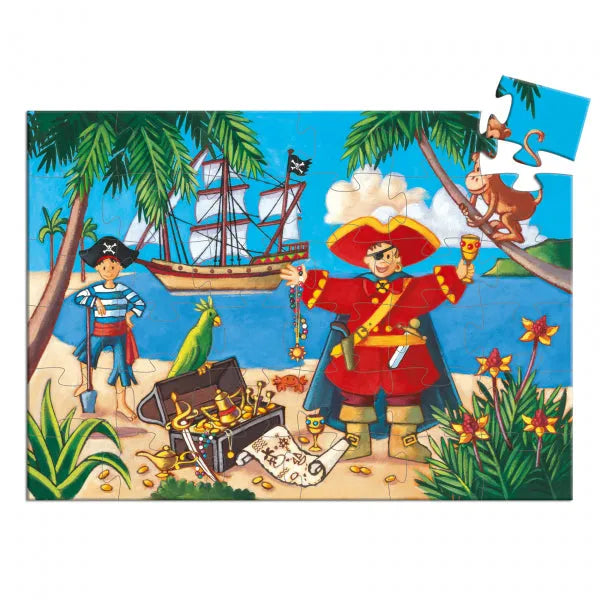 Siluettpusle "The pirate and his treasure" 36 tk-008 Jigsaw Puzzles-Brain Games OÜ