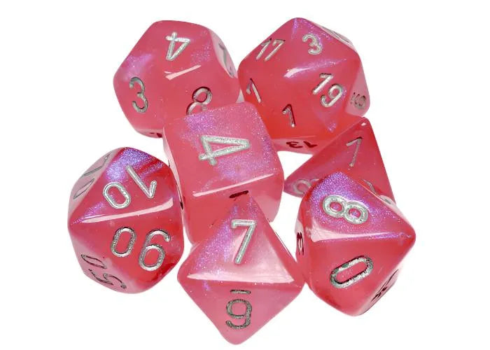 Täringukomplekt Borealis Pink - Silver (7)-Tarvikud-Brain Games OÜ