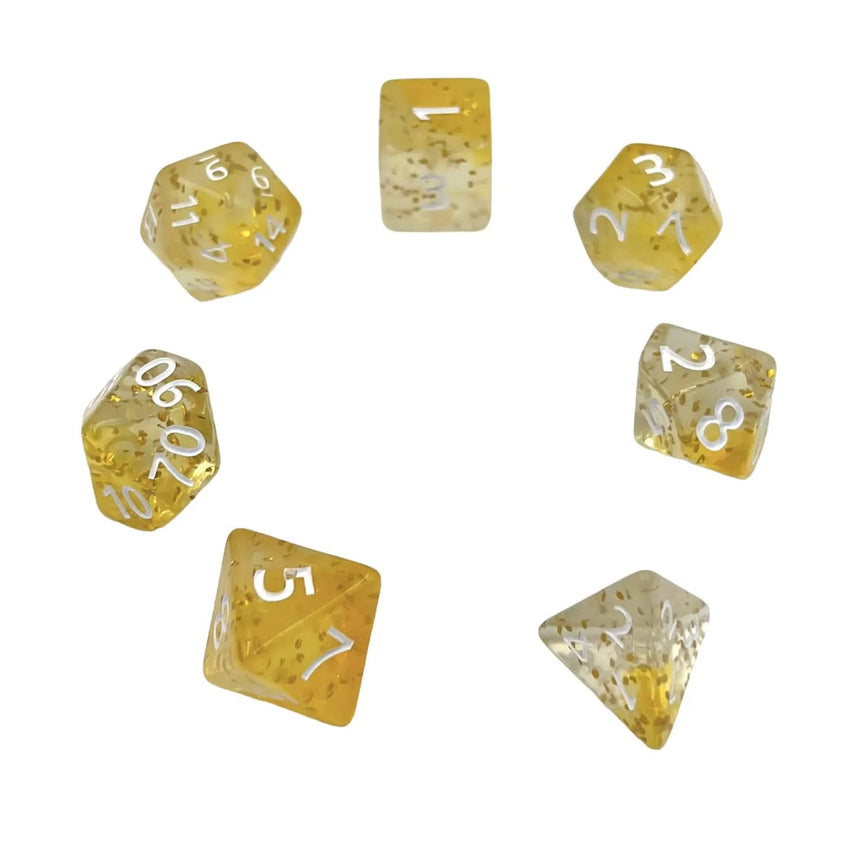Täringukomplekt Confetti: Yellow Sulfer (7)-104 Accessories-Brain Games OÜ