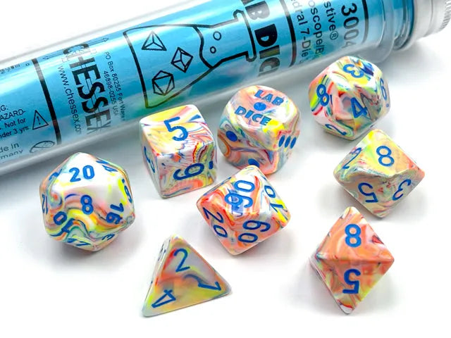 Täringukomplekt Festive Lab Kaleidoscope - Blue (7)-Strateegiamängud-Brain Games OÜ