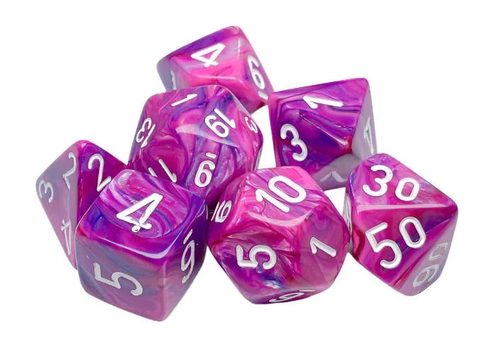 Täringukomplekt Festive Violet - White (7)-001 Board / Card Games-Brain Games OÜ