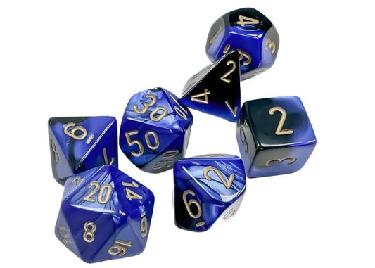 Täringukomplekt Gemini Black & Blue - Gold (7)-001 Board / Card Games-Brain Games OÜ