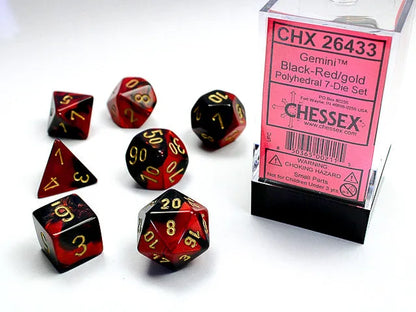 Täringukomplekt Gemini Black & Red - Gold (7)-001 Board / Card Games-Brain Games OÜ