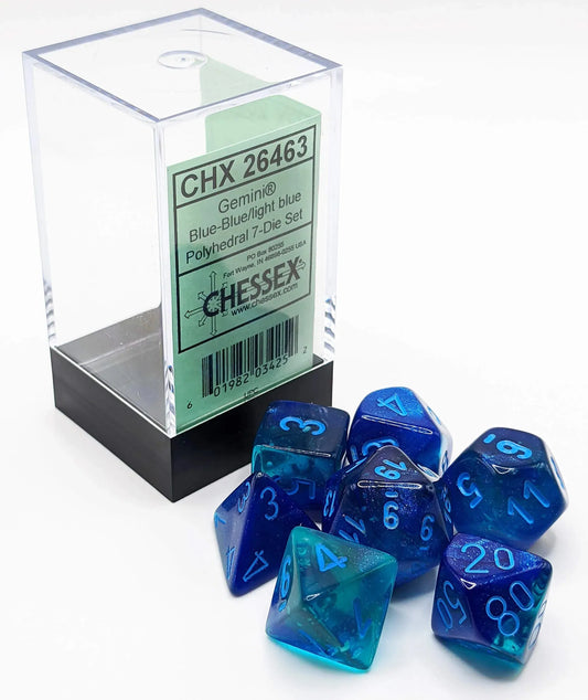 Täringukomplekt Gemini Blue - Light Blue (7)-004 Accessories-Brain Games OÜ
