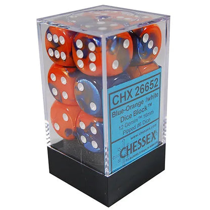 Täringukomplekt Gemini Blue & Orange - White (12)-Misc-Brain Games OÜ