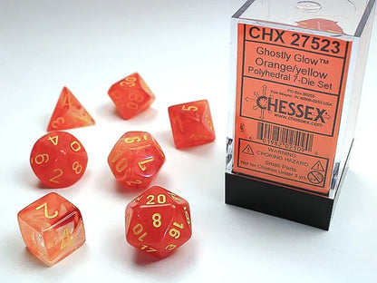 Täringukomplekt Ghostly Glow Orange - Yellow (7)-001 Board / Card Games-Brain Games OÜ