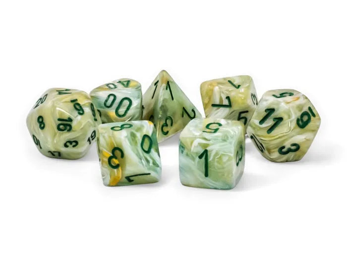 Täringukomplekt Marble Green & Dark Green (7) Mega-hedral-Täringud-Brain Games OÜ
