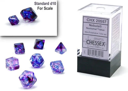 Täringukomplekt Mini Nebula Nocturnal - Blue (7)-Täringud-Brain Games OÜ