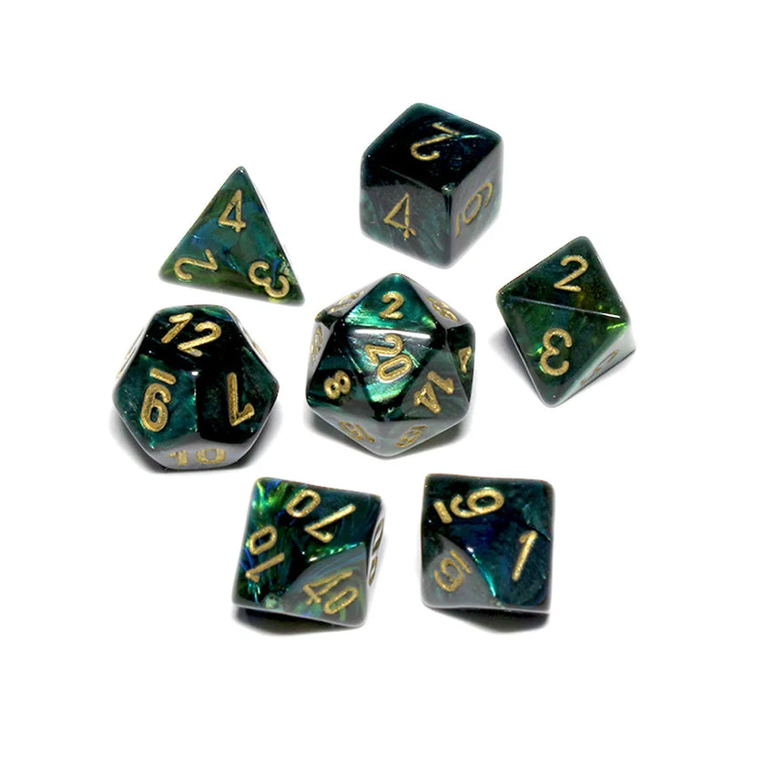 Täringukomplekt Mini Scarab Jade - Gold (7)-Misc-Brain Games OÜ