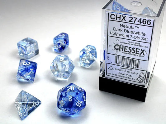 Täringukomplekt Nebula Dark Blue - White (7)-004 Accessories-Brain Games OÜ