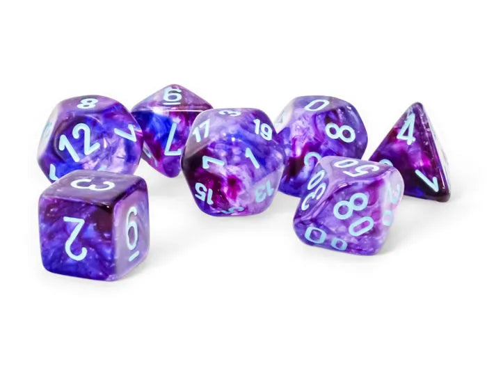 Täringukomplekt Nebula Nocturnal & Turquoise (7) Mega-hedral-Täringud-Brain Games OÜ