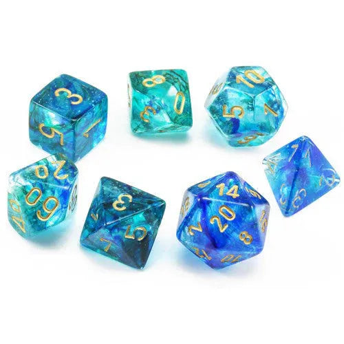 Täringukomplekt Nebula Oceanic - Gold (7)-004 Accessories-Brain Games OÜ