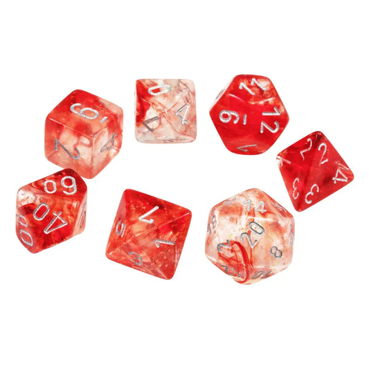 Täringukomplekt Nebula Red - Silver (7)-004 Accessories-Brain Games OÜ