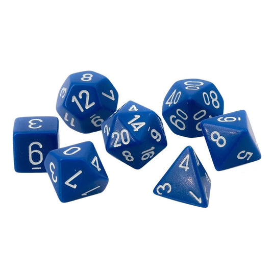 Täringukomplekt Opaque Blue - White (7)-004 Accessories-Brain Games OÜ