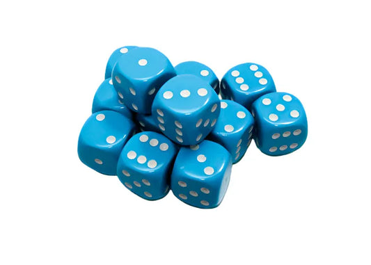Täringukomplekt Opaque Light Blue - White (12)-004 Accessories-Brain Games OÜ