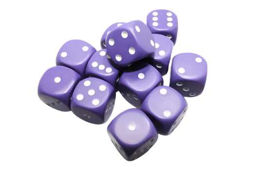 Täringukomplekt Opaque Purple - White (12)-001 Board / Card Games-Brain Games OÜ