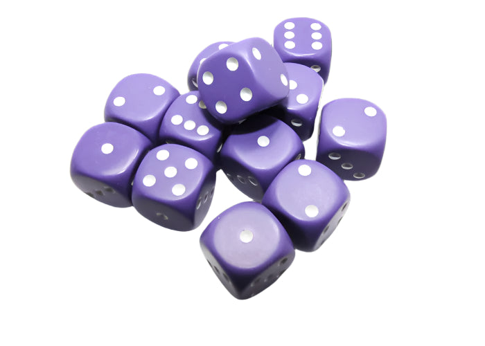 Täringukomplekt Opaque Purple - White (12)