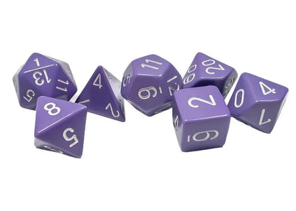Täringukomplekt Opaque Purple - White (7)-004 Accessories-Brain Games OÜ