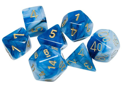 Täringukomplekt Phantom Teal - Gold (7)-001 Board / Card Games-Brain Games OÜ