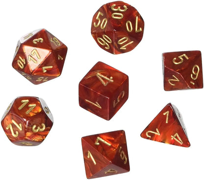 Täringukomplekt Scarab Scarlet - Gold (7)-004 Accessories-Brain Games OÜ